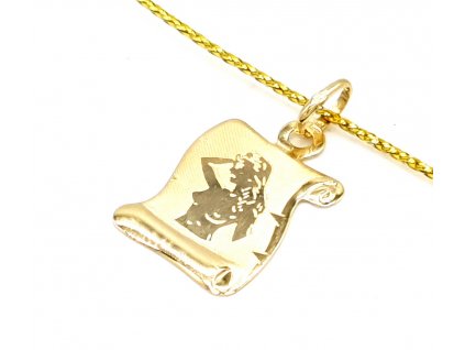 158859 zlaty privesek ve tvaru pergamene znameni panna