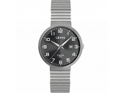 LAVVU Titanové pružné hodinky s vodotěsností 100M LUNDEN Black
