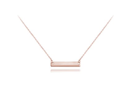 MINET Rose gold stříbrný náhrdelník ENGRAVE - destička pro gravírování