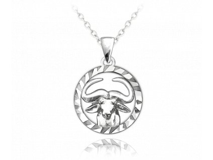 MINET Stříbrný náhrdelník Zodiac znamení BÝK