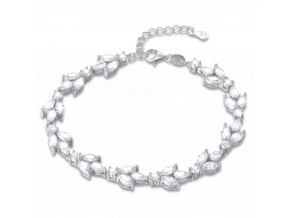 MINET Luxusní stříbrný náramek se zirkony Ag 925/1000 11,00g