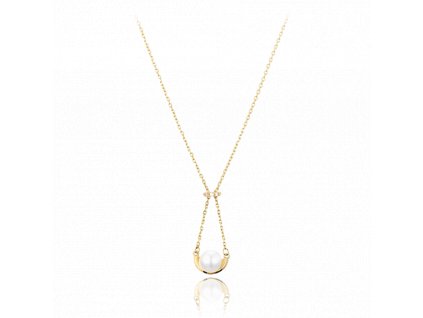 MINET Zlatý náhrdelník s přirodní perlou Au 585/1000 2,30g