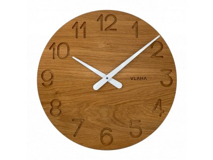 VLAHA Velké dřevěné hodiny OAK vyrobené v Čechách ⌀45cm