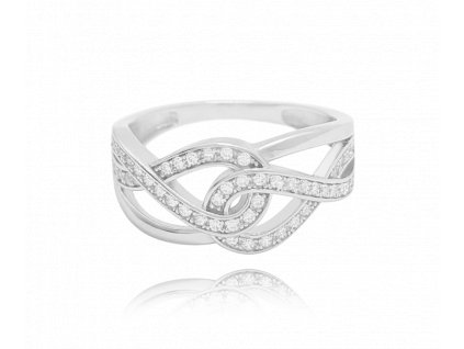 MINET Stříbrný prsten s bílými zirkony