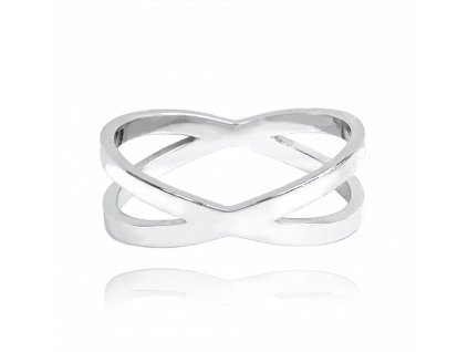 MINET Překřížený stříbrný prsten