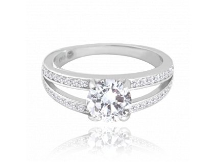 MINET Elegantní stříbrný prsten s bílými zirkony