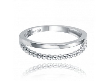 MINET Dvojitý stříbrný prsten vel. 51
