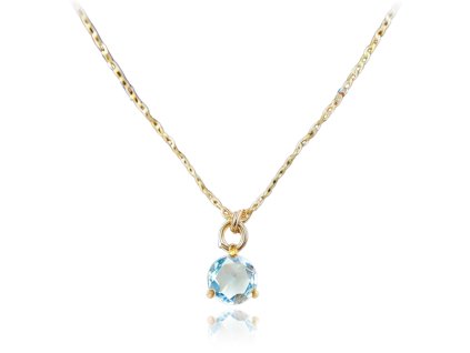 MINET Zlatý náhrdelník s modrým kamínkem Au 585/1000 1,15g