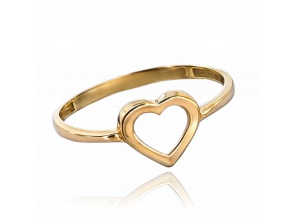 MINET Elegantní zlatý prsten srdíčko Au 585/1000 vel. 57 - 0,95g