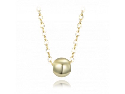 MINET Pozlacený stříbrný náhrdelník kulička 6 mm