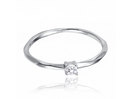 MINET Snubní stříbrný prsten s bílým zirkonem vel. 53 (Velikost prstenu 53)