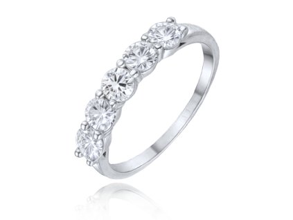 MINET Stříbrný prsten s bílými zirkony vel. 67 (Velikost prstenu 67)