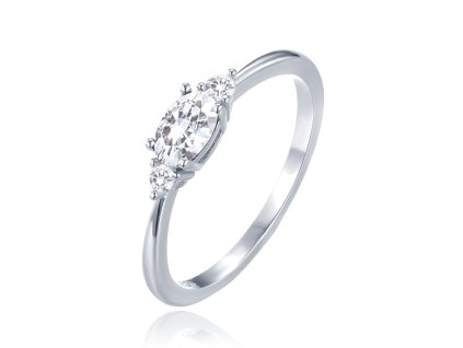 MINET Luxusní stříbrný prsten s bílými zirkony vel. 56 (Velikost prstenu 56)