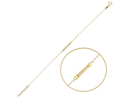 MINET Elegantní zlatý náramek se zirkony Au 585/1000 1,05g