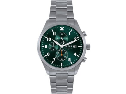 LAVVU Pánské titanové hodinky PILOT Chronograph Emerald Green 100M Sapphire
