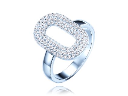 MINET Luxusní stříbrný prsten s bílými zirkony vel. 55 (Velikost prstenu 55)
