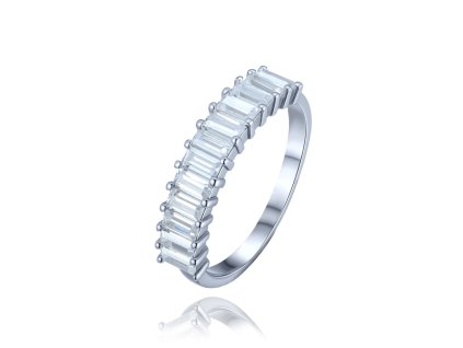 MINET Luxusní stříbrný prsten s bílými zirkony vel. 55 (Velikost prstenu 55)