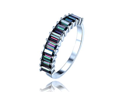 MINET Luxusní stříbrný prsten se zirkony s povrchovou úpravou vel. 53 (Velikost prstenu 53)