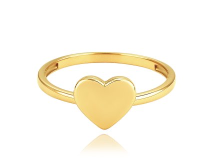 MINET Elegantní zlatý prsten srdíčko Au 585/1000 vel. 53 - 1,20g (Velikost prstenu 53)