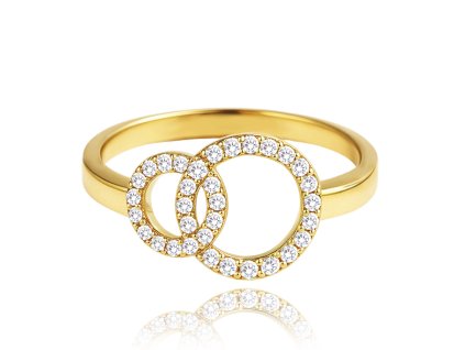 MINET Luxusní zlatý prsten kroužky s bílými zirkony Au 585/1000 vel. 62 - 2,00g (Velikost prstenu 62)