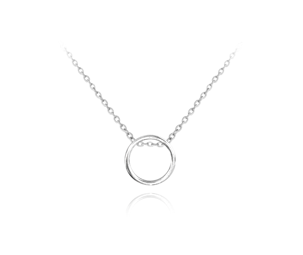 MINET Minimalistický stříbrný náhrdelník KROUŽEK