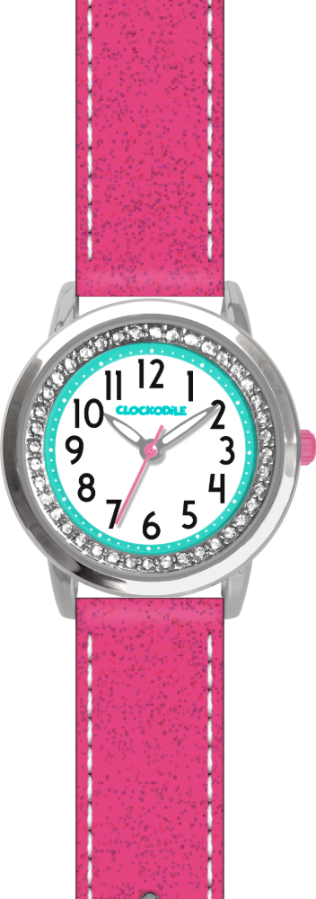 CLOCKODILE Růžové třpytivé dívčí dětské hodinky s kamínky SPARKLE