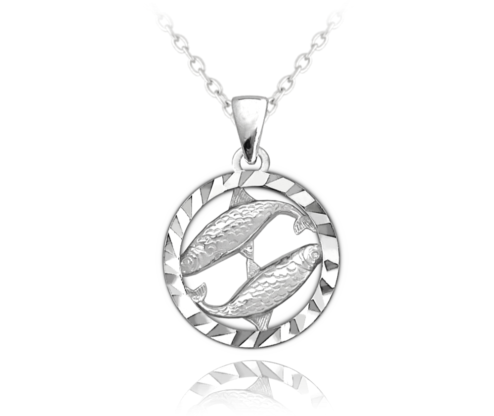 MINET Stříbrný náhrdelník Zodiac znamení RYBY