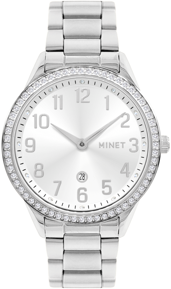 MINET Stříbrné dámské hodinky AVENUE s čísly