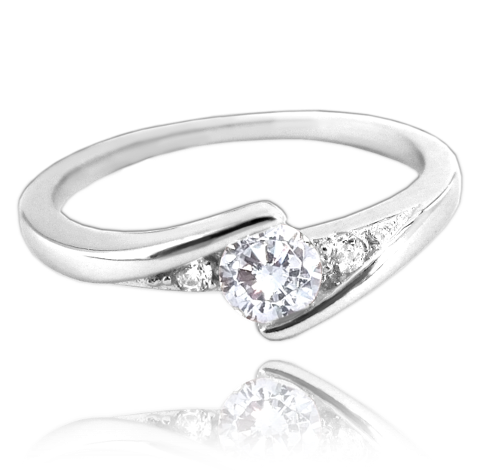 MINET Elegantní stříbrný prsten s bílými zirkony Velikost prstenu: 47