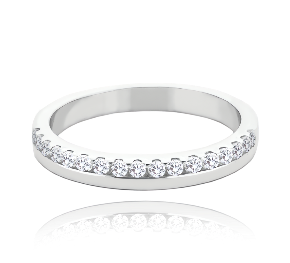MINET+ Stříbrný snubní prsten s bílými zirkony Velikost prstenu: 54