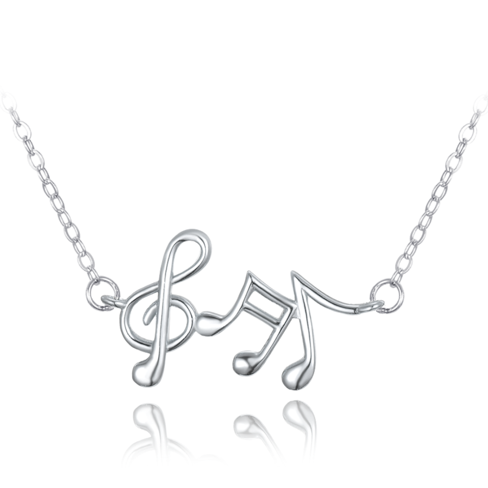 MINET Stříbrný náhrdelník hudební noty