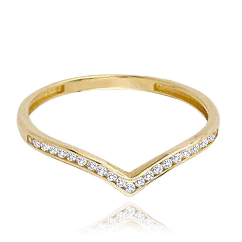 MINET Zlatý prsten s bílými zirkony Au 585/1000 vel. 59 - 1,20g Velikost prstenu: 59