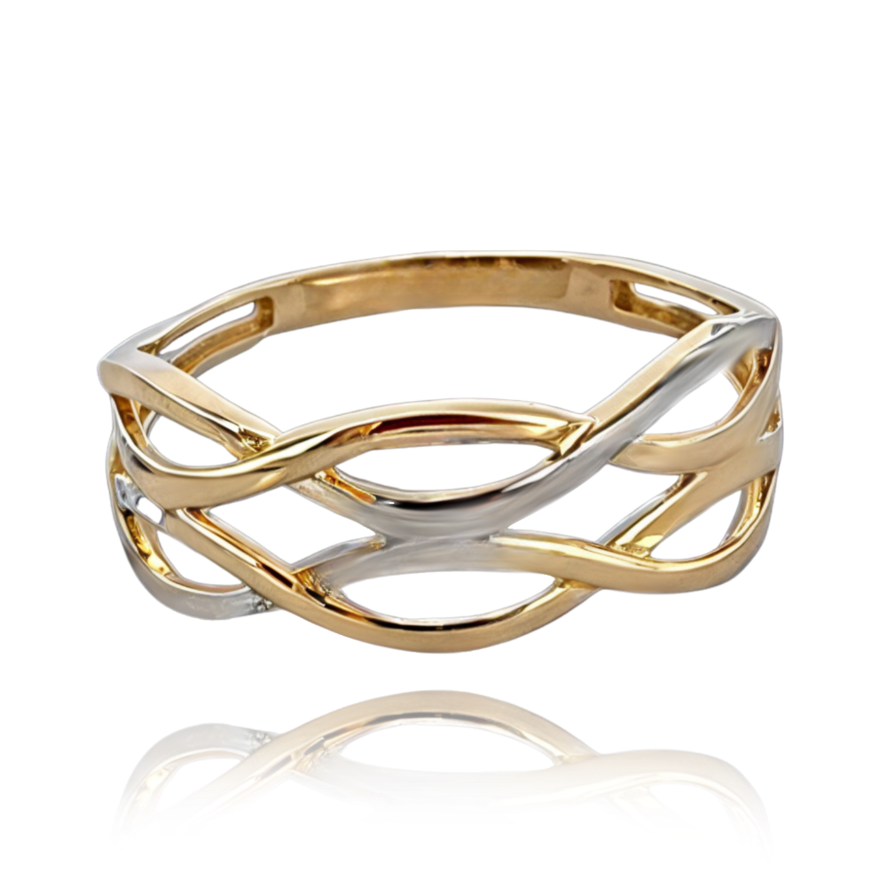MINET Zlatý propletený prsten Au 585/1000 vel. 56 - 1,40g Velikost prstenu: 56