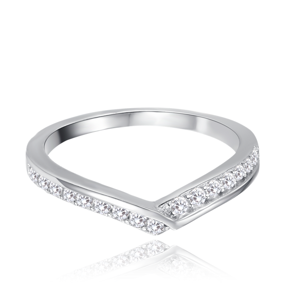 MINET Stříbrný prsten s bílými zirkony vel. 57 Velikost prstenu: 57