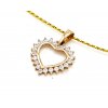 112581 zlaty privesek ve tvaru srdce zdobeny zirkony po okrajich