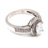 Statement stříbrný prsten zdobený zirkony (Velikost prstene 53 mm)