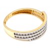 Prsten vyrobený ze žlutého zlata zdobený zirkony po obvodu (Velikost prstene 52 mm)