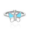 MINET Stříbrný prsten MODRÝ MOTÝLEK (Velikost prstenu 42)