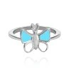 MINET Stříbrný prsten MODRÝ MOTÝLEK (Velikost prstenu 42)
