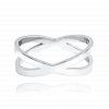 MINET Překřížený stříbrný prsten (Velikost prstenu 51)