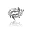 MINET Stříbrný prsten LÍSTKY (Velikost prstenu 52)