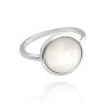 MINET Perleťový stříbrný prsten (Velikost prstenu 50)