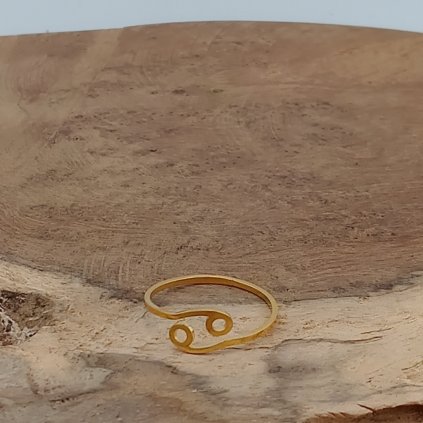 Rak ocelovy prsten klenoty zeme zlaty jemny