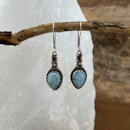 Larimar visiace strieborne nusnice klenoty zeme