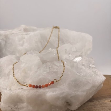 ocelove sperky karneol set darcek klenoty zeme nahrdelnik