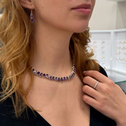 Ametyst nahrdelnik nausnice set klenoty zeme(1)