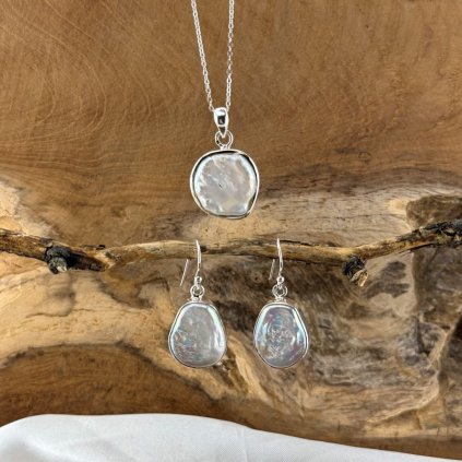 Perla perlet set strieborny sperk klenoty zeme