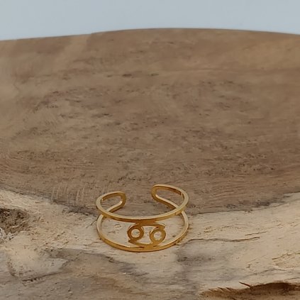 Rak ocelovy prsten klenoty zeme zlaty