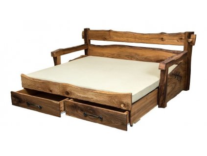 Dvoulůžková postel CORONA výsuv - jilm