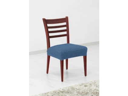 Potah multielastický na sedák židle Denia - modrý
